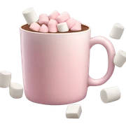 Light Pink mug of hot chocolate with marshmallows  sticker