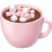 Light Pink mug of hot chocolate with marshmallows  sticker