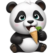 Panda eating ice cream sticker