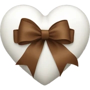 A white heart with brown ribbon sticker