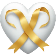 White heart with a ribbon sticker