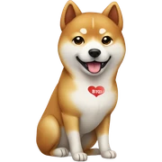 Shibi fox with a sign sticker