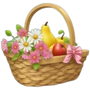 picnic basket with flowers inside sticker