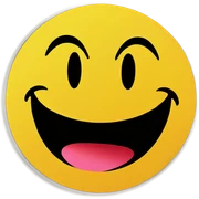 Smiley face looking up sticker