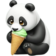 Panda eating ice cream sticker