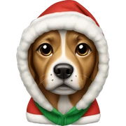 Dog wearing a Christmas hoodie sticker