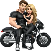 couple on motorcycle together sticker