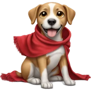Dog with red clothe sticker