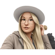 blonde girl in stylish hat sticker