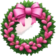 Pink Christmas wreath sticker