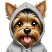 yorkie wearing hoodie sticker