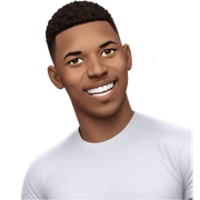 smiling boy in white shirt sticker