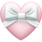Pastel pink heart with white bow sticker