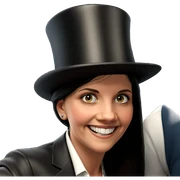 smiling solo with top hat sticker