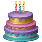 Glittery Birthday cake sticker