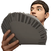 male holding newspaper close-up sticker