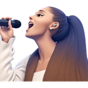 singing girl with long hair sticker