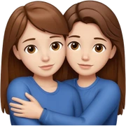 Dos amigas con pelo marrón abrazandose sticker