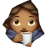 girl inside a blanket sipping coffee eyes closed sticker