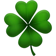 Black four leaf clover  sticker