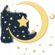moon and stars sticker