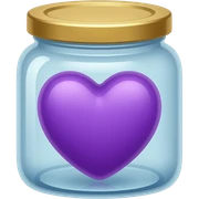 Purple heart on a jar  sticker