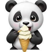 Panda eating ice cream sticker