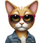 Cat with sunglasses sticker
