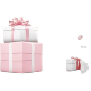 Light pink Christmas gifts under a white Christmas tree  sticker
