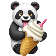 Panda eating ice cream sticker