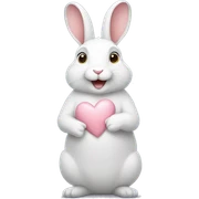 white rabbit hold heart sticker