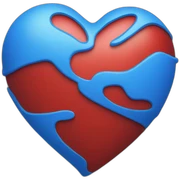 Blue-and-red-heart sticker