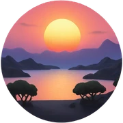 sunset sticker