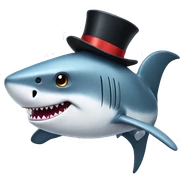 Shark with a top hat sticker