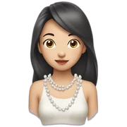 Asian girl clutching  pearls sticker