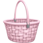 Pastel pink basket with grey clothing sticker