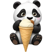 Panda eating ice cream sticker