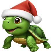 Turtle with Santa hat  sticker