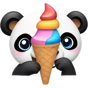Panda eating ice cream sticker