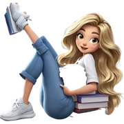 smiling girl with book indoors sticker