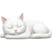sleeping white cat sticker