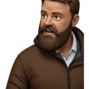 bearded man in brown jacket sticker