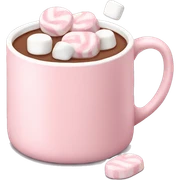 Light Pink mug of hot chocolate with marshmallows  sticker