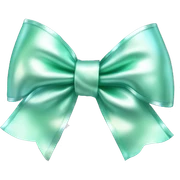 Realistic isolated silver and mint green holographic bow. sticker
