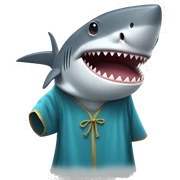 Shark with a robe sticker
