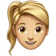A smiling girl with a ponytail sticker
