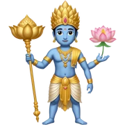 Lord Vishnu With A Disk In His Upper Right Hand, A Conch In His Upper Left Hand, A Mace In His Lower Right Hand And A Lotus In His Lower Left Hand sticker