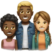 smiling indoors with friends sticker