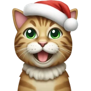 Christmas cat sticker