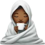 girl inside a blanket sipping coffee eyes closed sticker